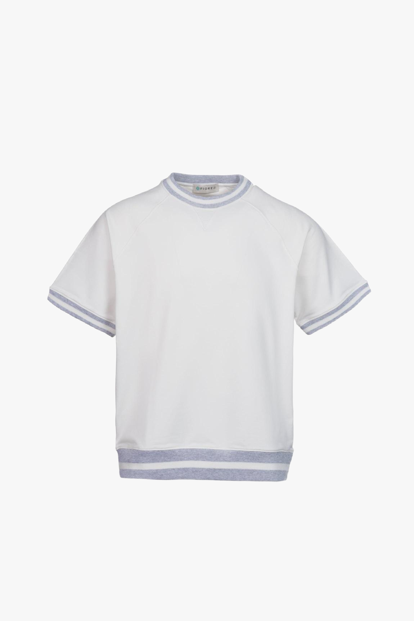 Cotton sweatshirt T-shirt with contrasting white elastic