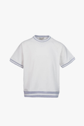 Cotton sweatshirt T-shirt with contrasting white elastic