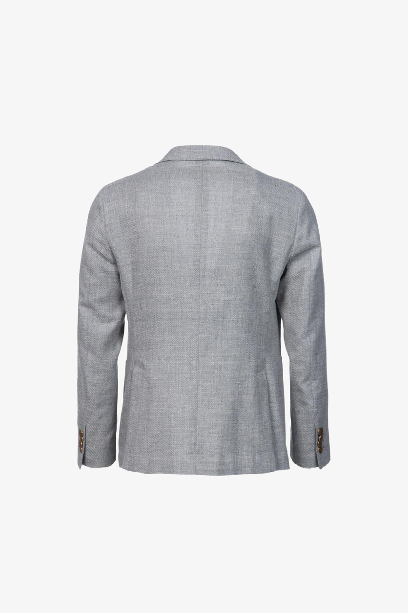 Giacca Napoli monopetto in cotone grigio chiaro