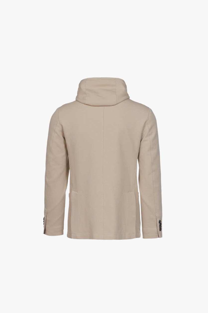 Giacca Trapani con cappuccio e zip in cotone beige