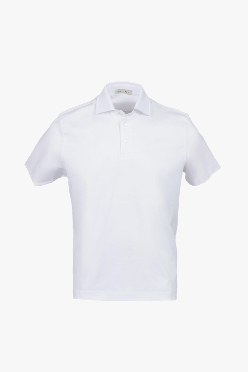 White Pima cotton polo shirt