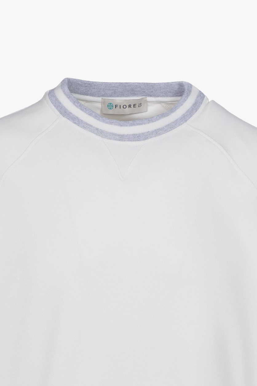 Cotton sweatshirt T-shirt with contrasting white elastic