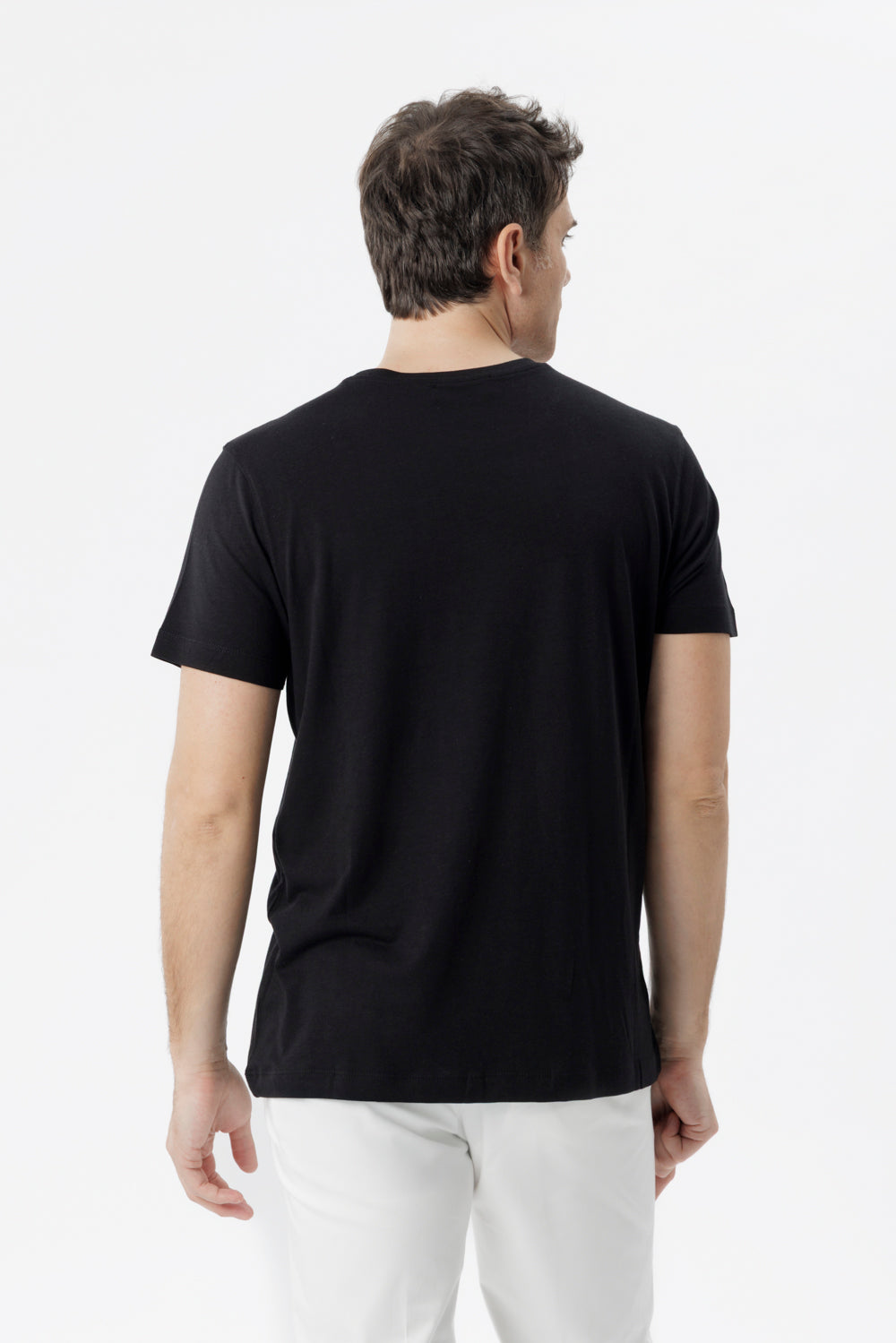 Black cotton and bamboo t-shirt