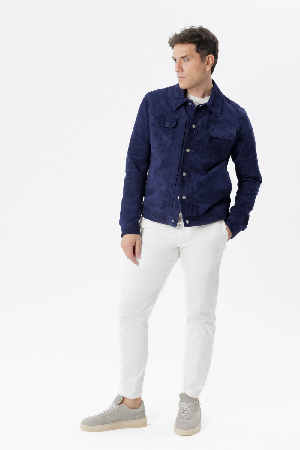 Navy suede jacket
