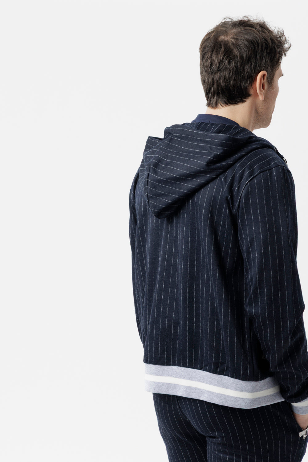 Blue pinstripe hoodie