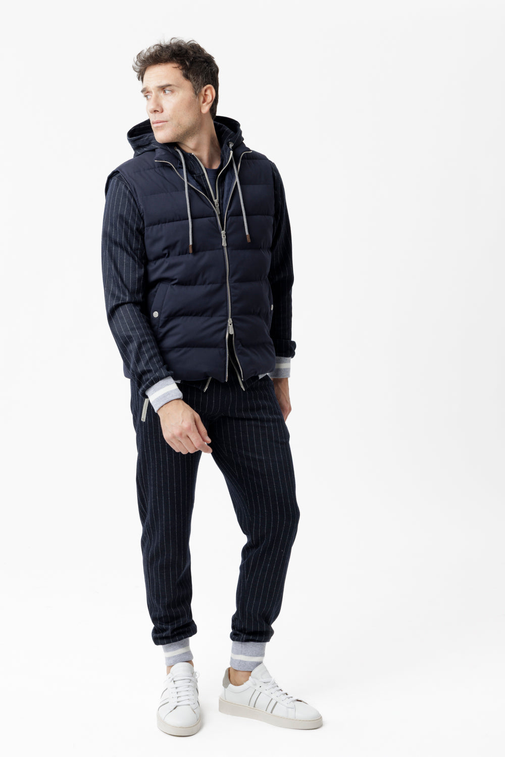 Blue pinstripe hoodie