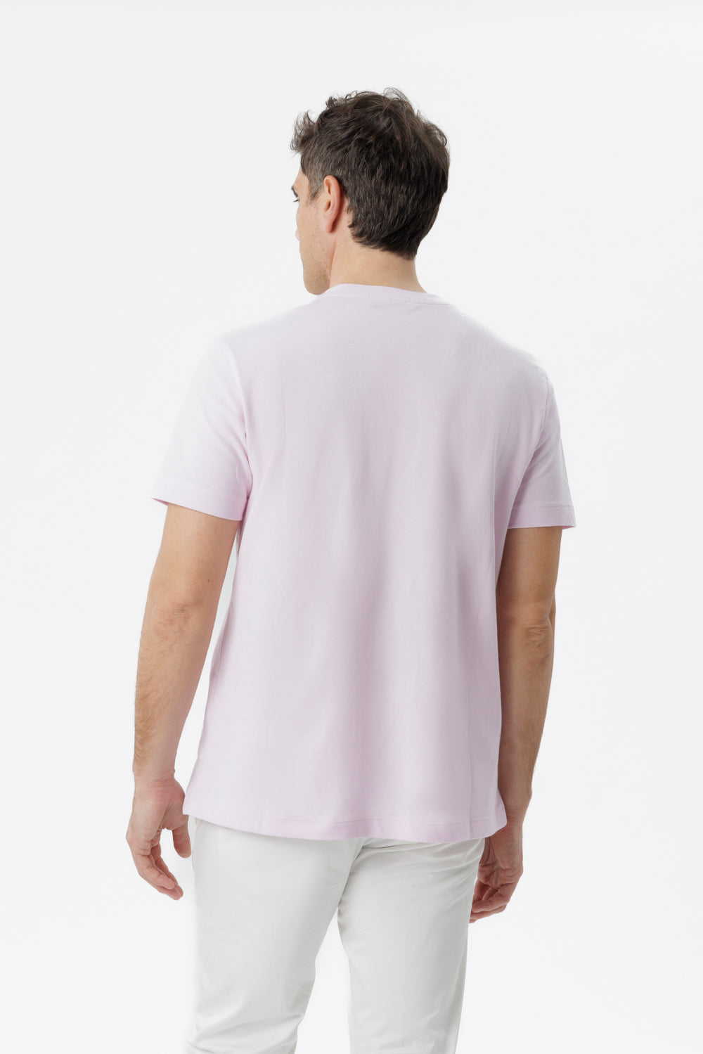 Pink stretch cotton T-shirt