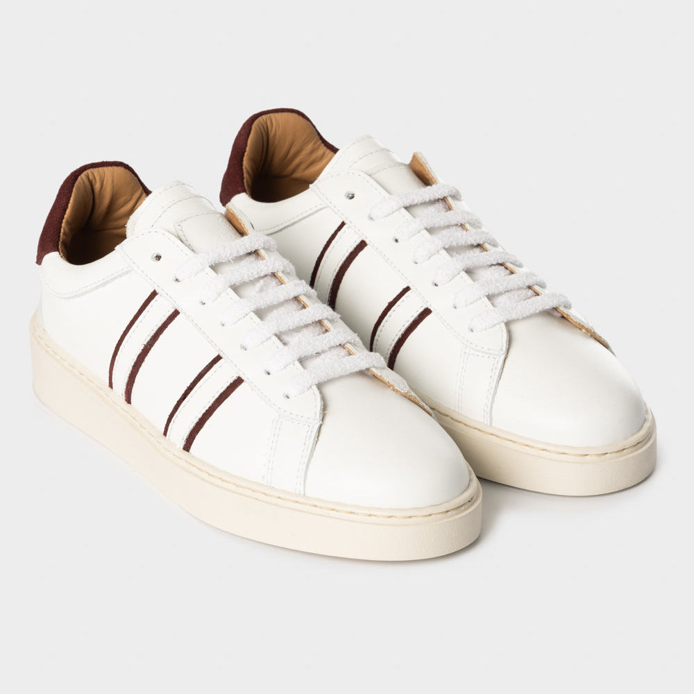 Sneakers white/barolo leather