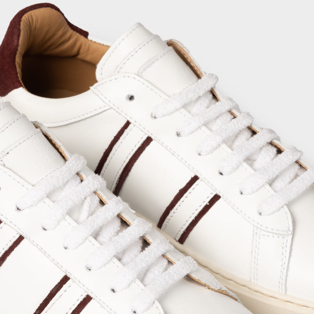 Sneakers white/barolo leather