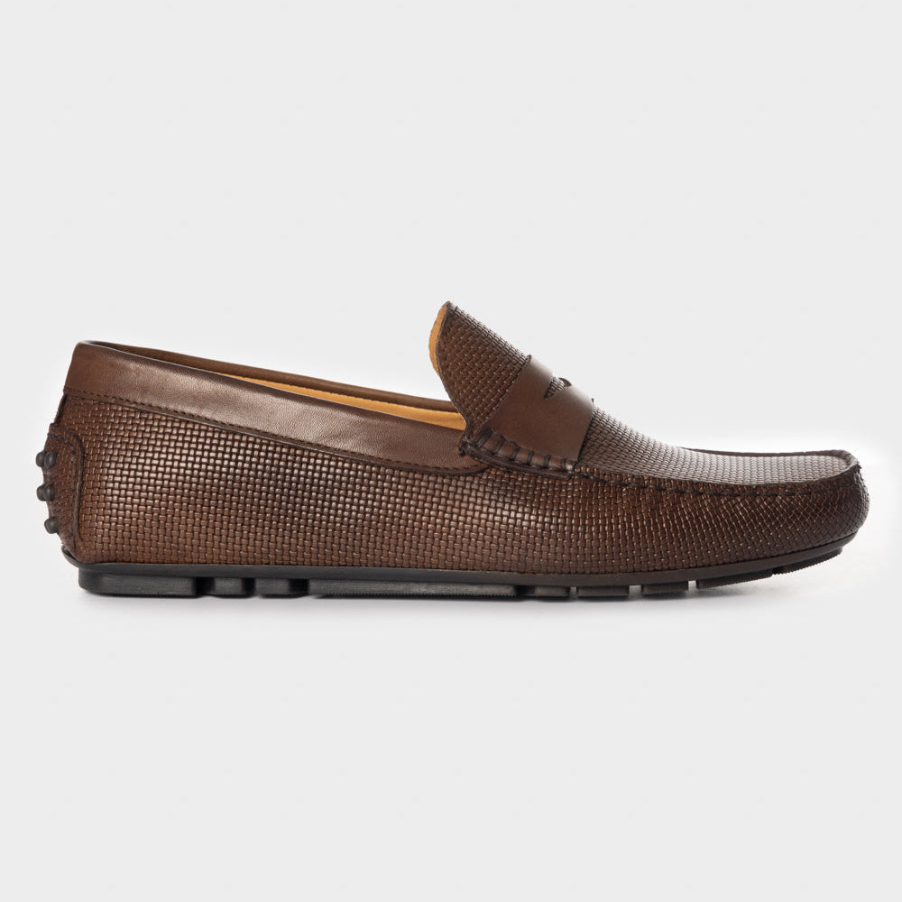 Mocassino Crust intreccio Marrone