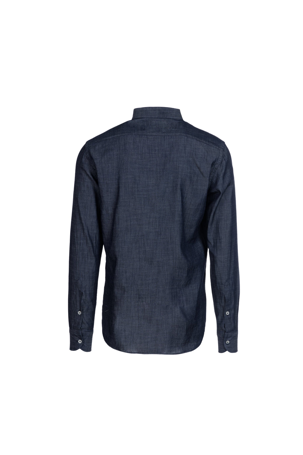 Cotton grandad collar denim wash shirt