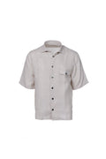 Ecru linen short-sleeved shirt