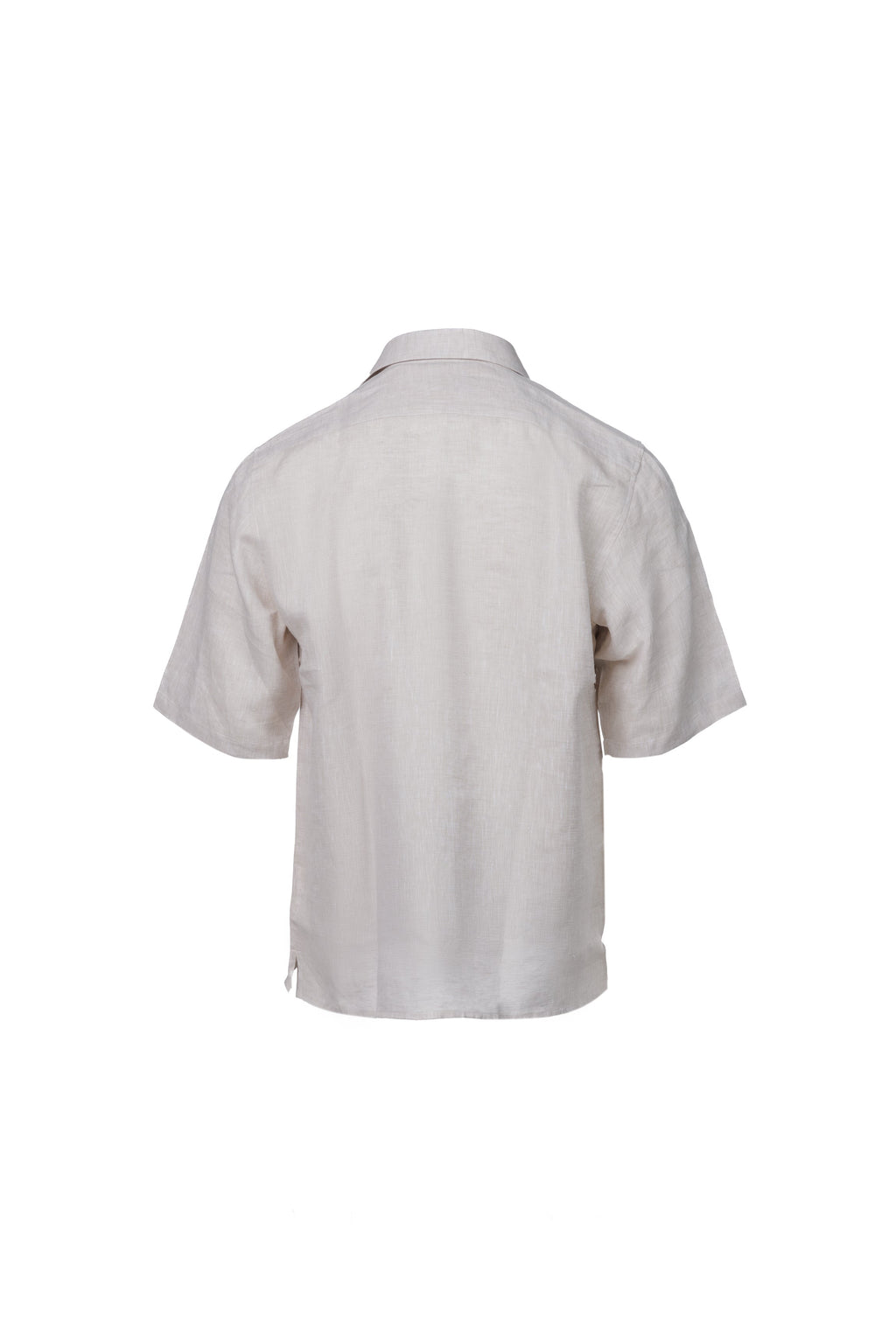 Ecru linen short-sleeved shirt