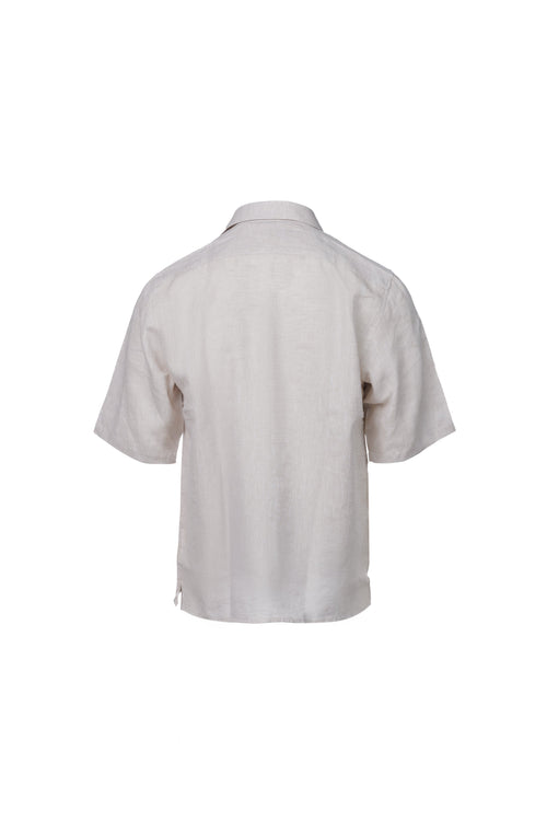 Camicia maniche corte lino ecrù