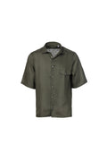 Military linen short-sleeved shirt