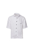 Short-sleeved white linen shirt