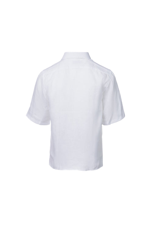 Camicia maniche corte lino bianco