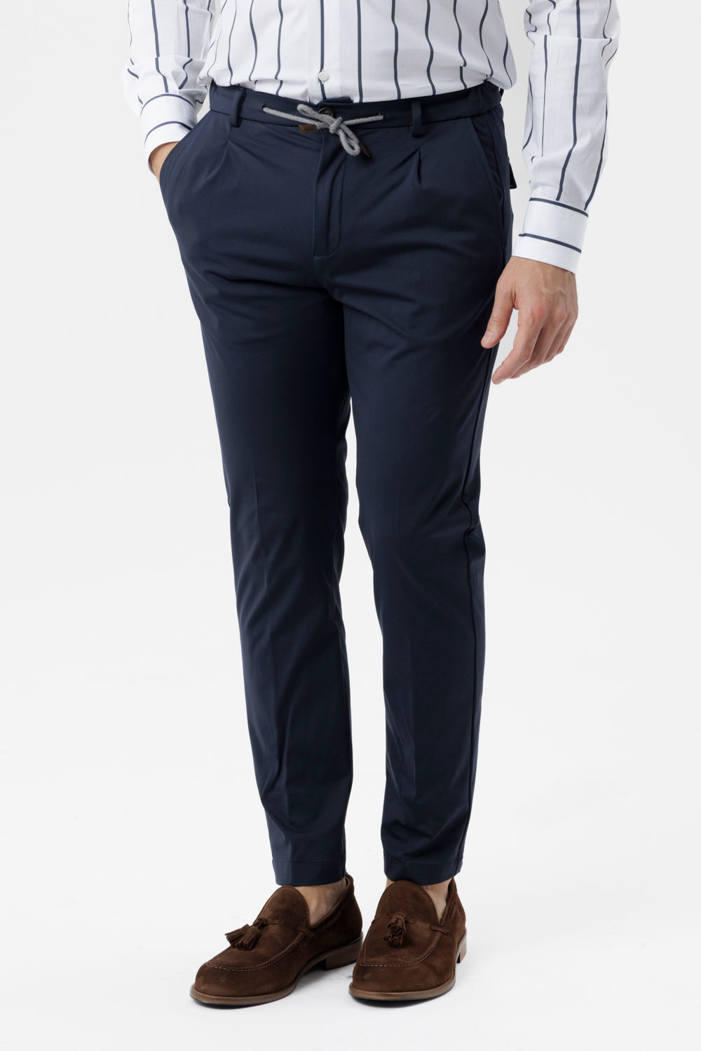 Pantalone coulisse in nylon comfort blu navy