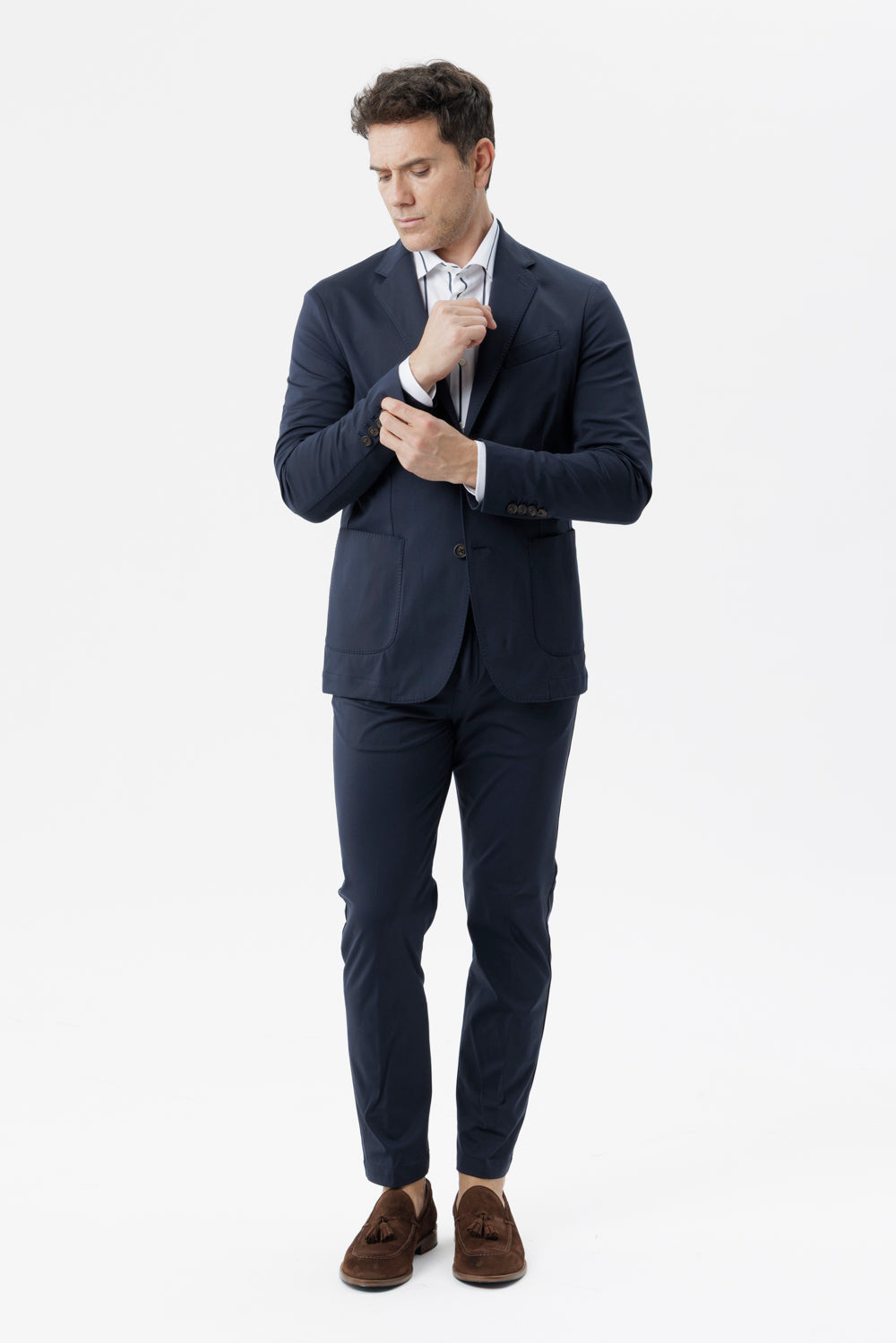 Pantalone coulisse in nylon comfort blu navy