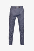 Amalfi drawstring trousers in cotton and linen denim