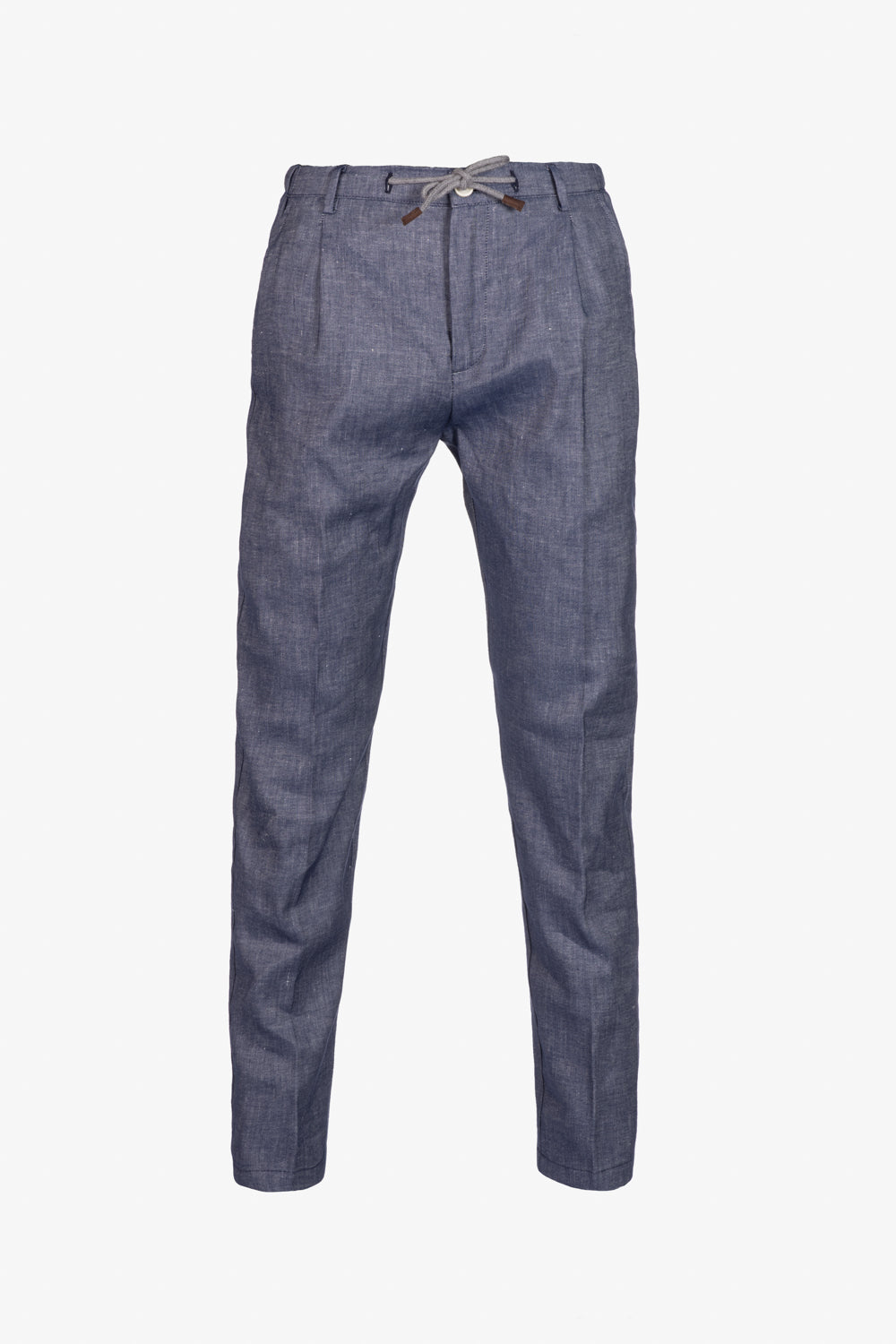 Amalfi drawstring trousers in cotton and linen denim