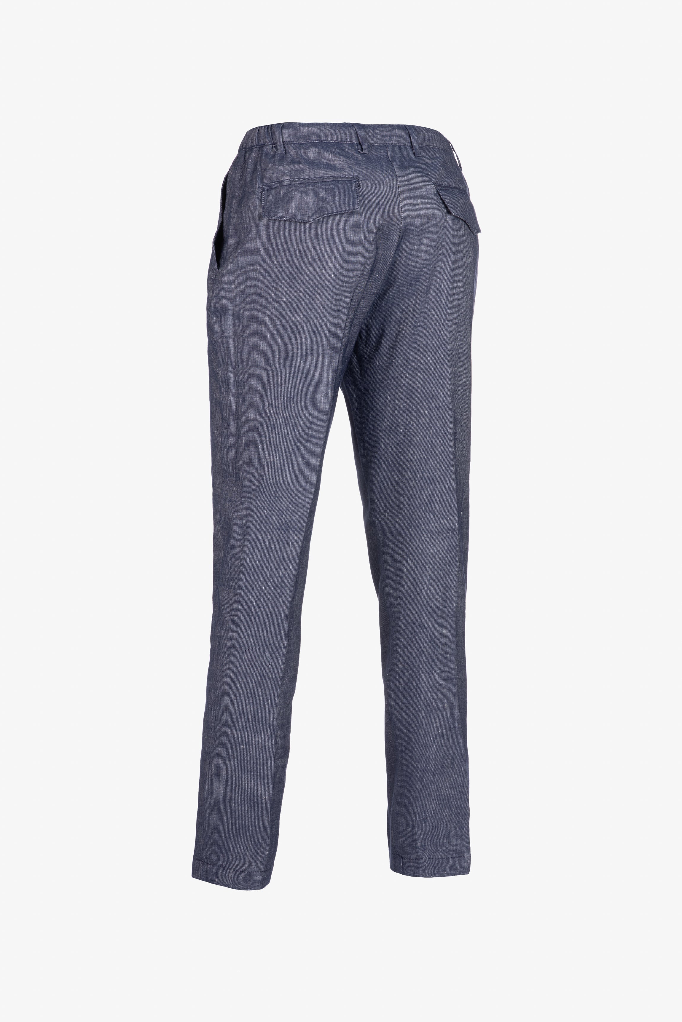 Amalfi drawstring trousers in cotton and linen denim