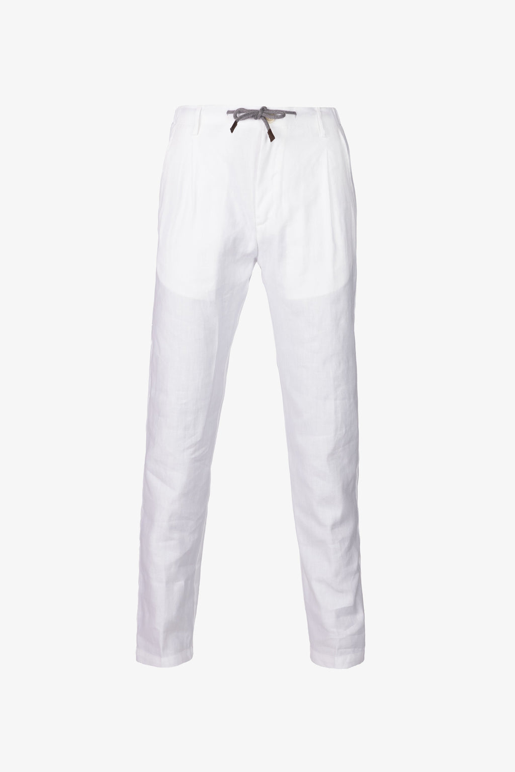 Amalfi drawstring trousers in white cotton and linen
