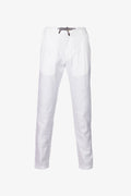 Amalfi drawstring trousers in white cotton and linen