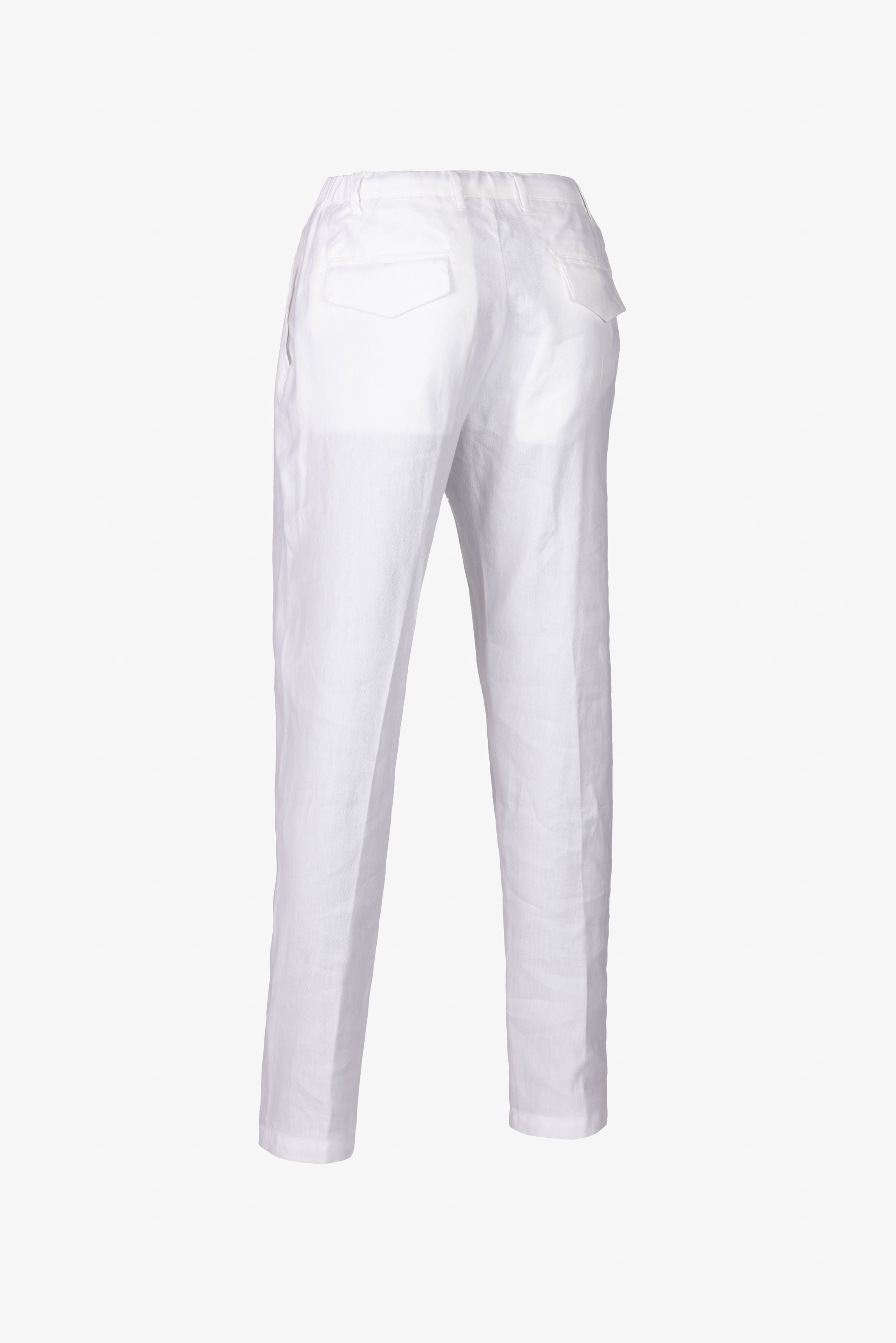 Amalfi drawstring trousers in white cotton and linen