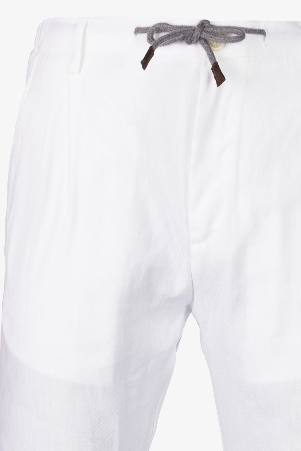 Amalfi drawstring trousers in white cotton and linen