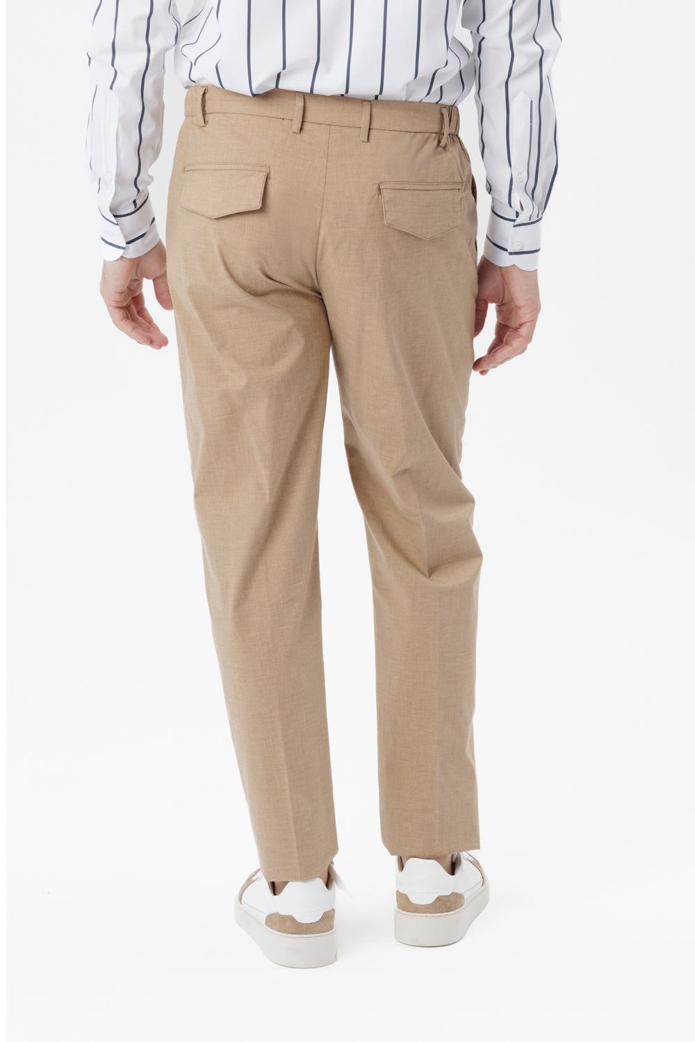 Amalfi cotton trousers with tobacco drawstring