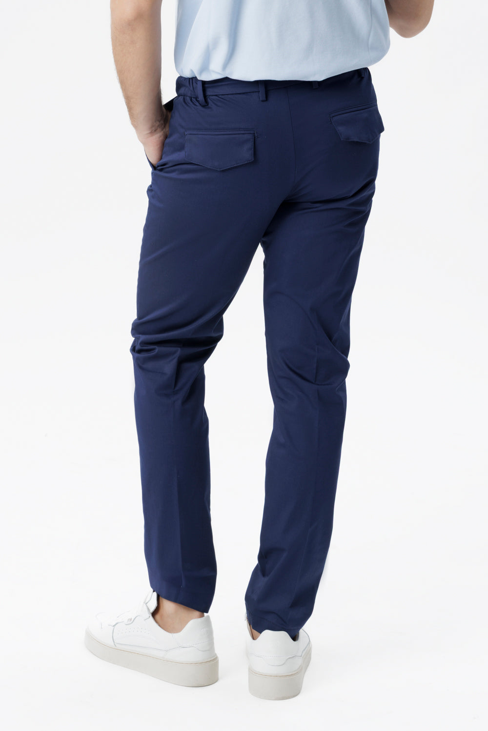 Pantalone Amalfi one pence con coulisse blu