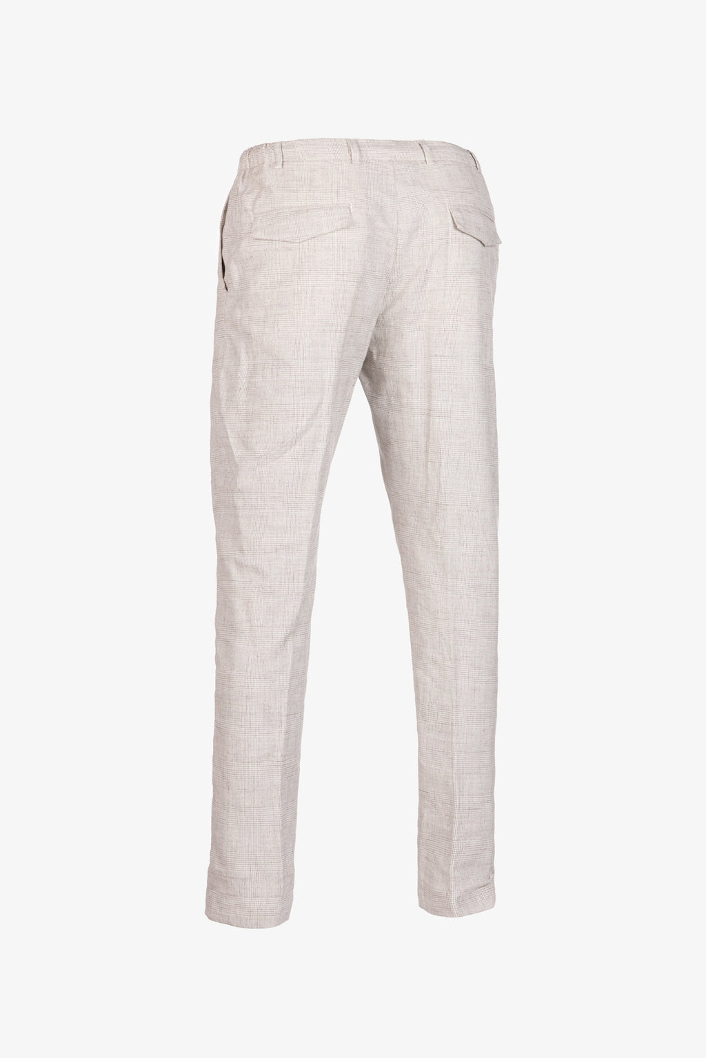 Amalfi trousers in beige Prince of Wales cotton