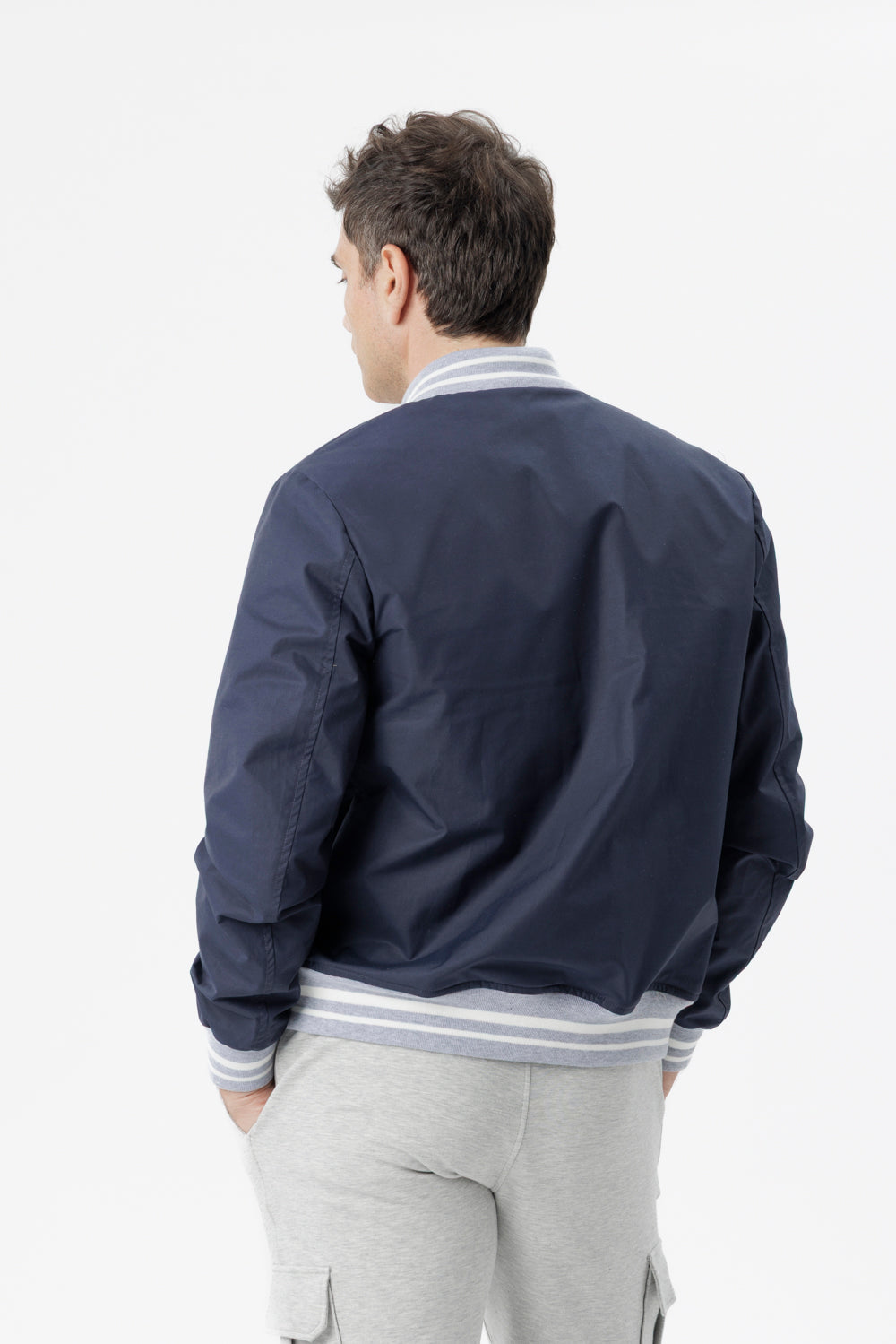 Bomber college in cotone tecnico blu navy