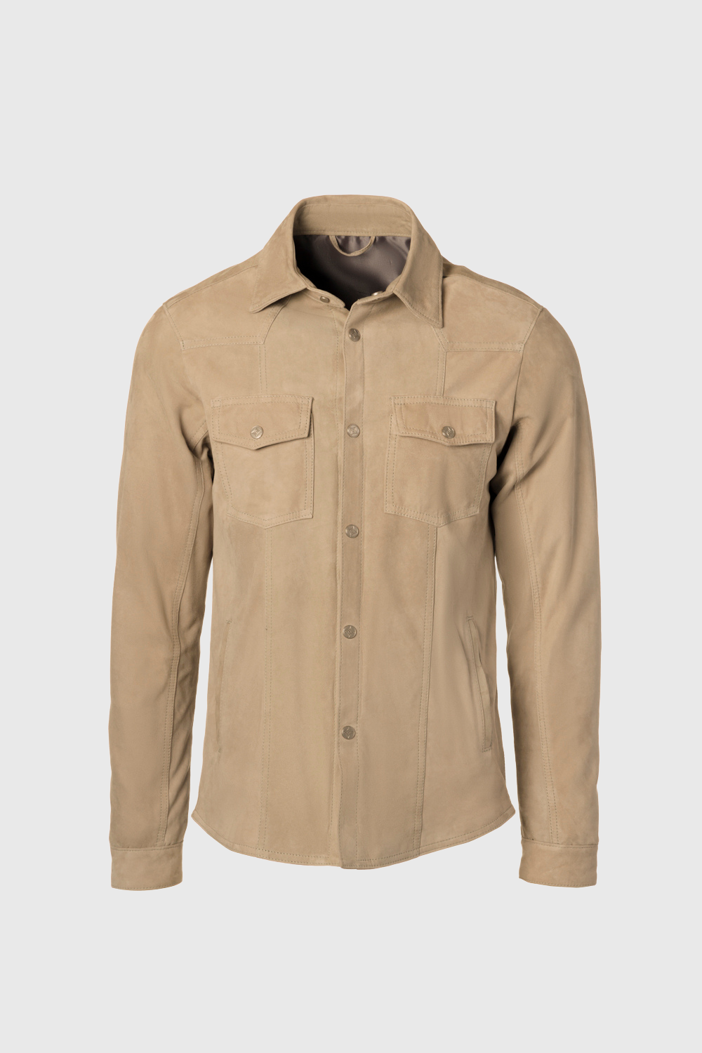 Soft honey suede overshirt