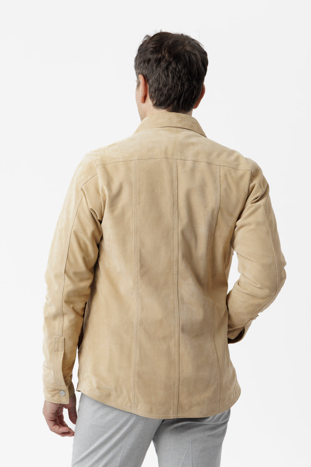 Soft honey suede overshirt