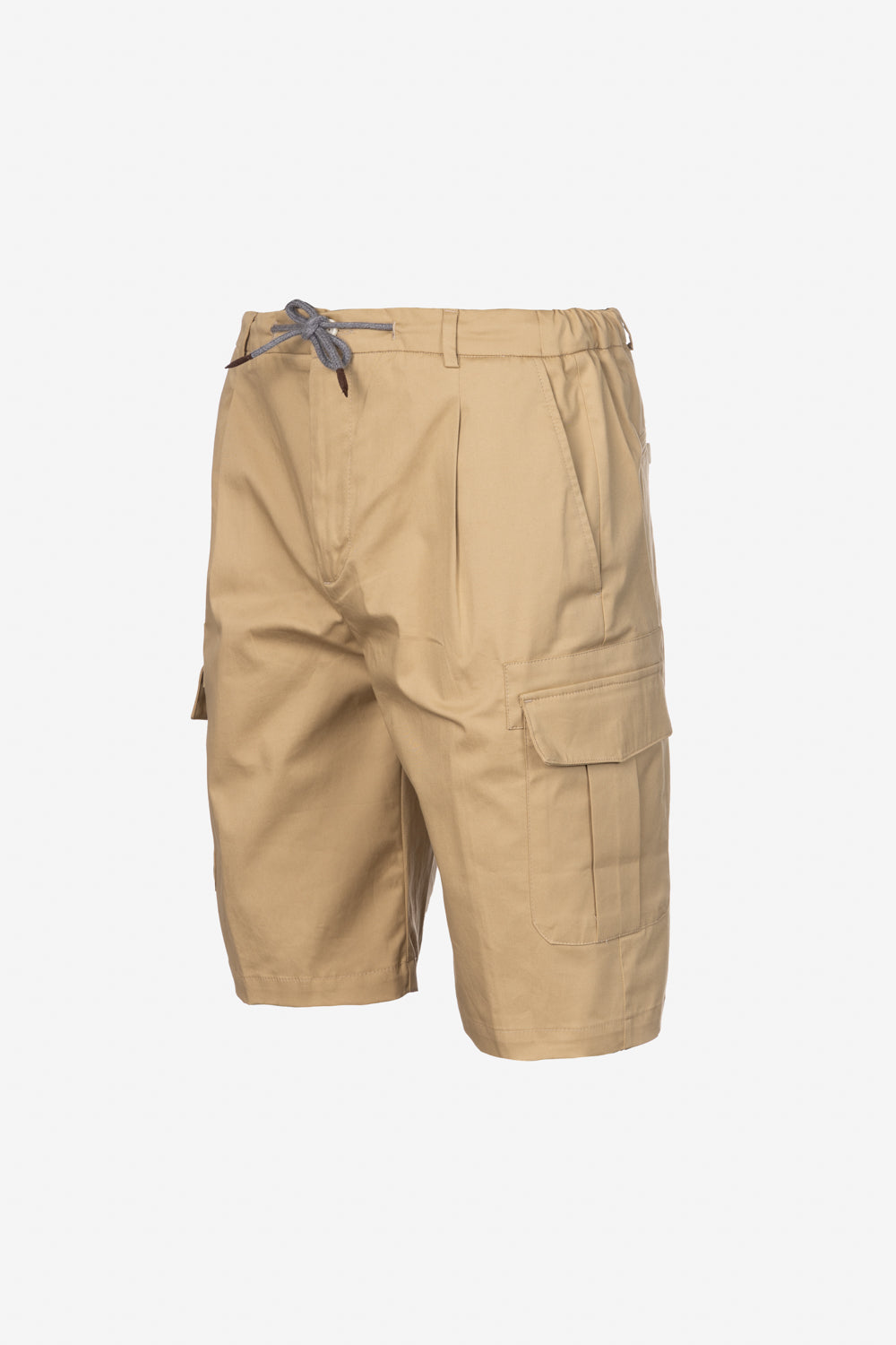 Ecru cotton cargo shorts
