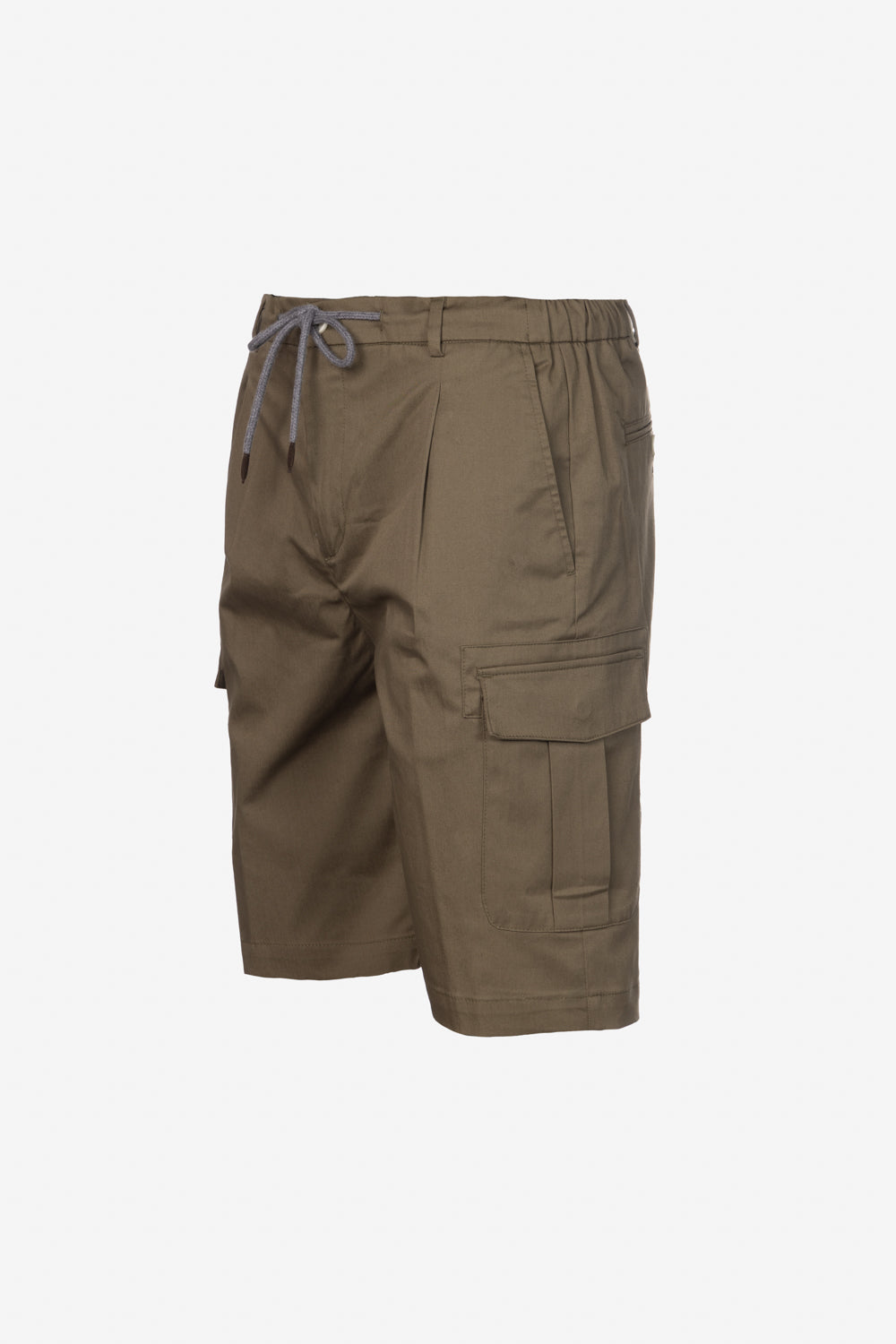 Green cotton cargo shorts