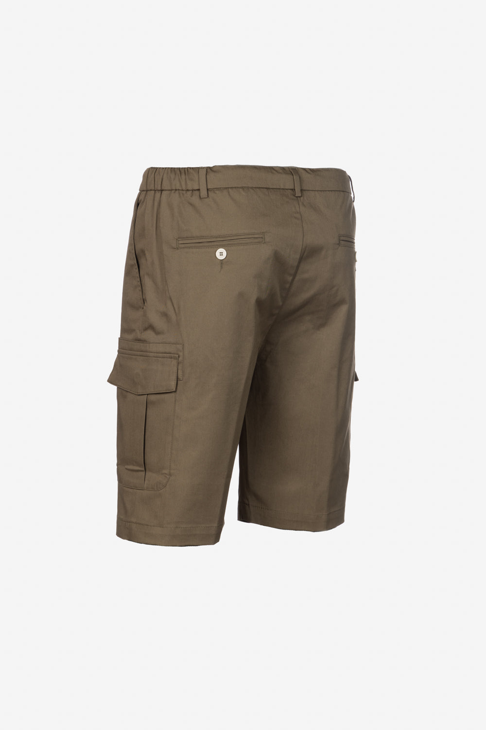 Green cotton cargo shorts