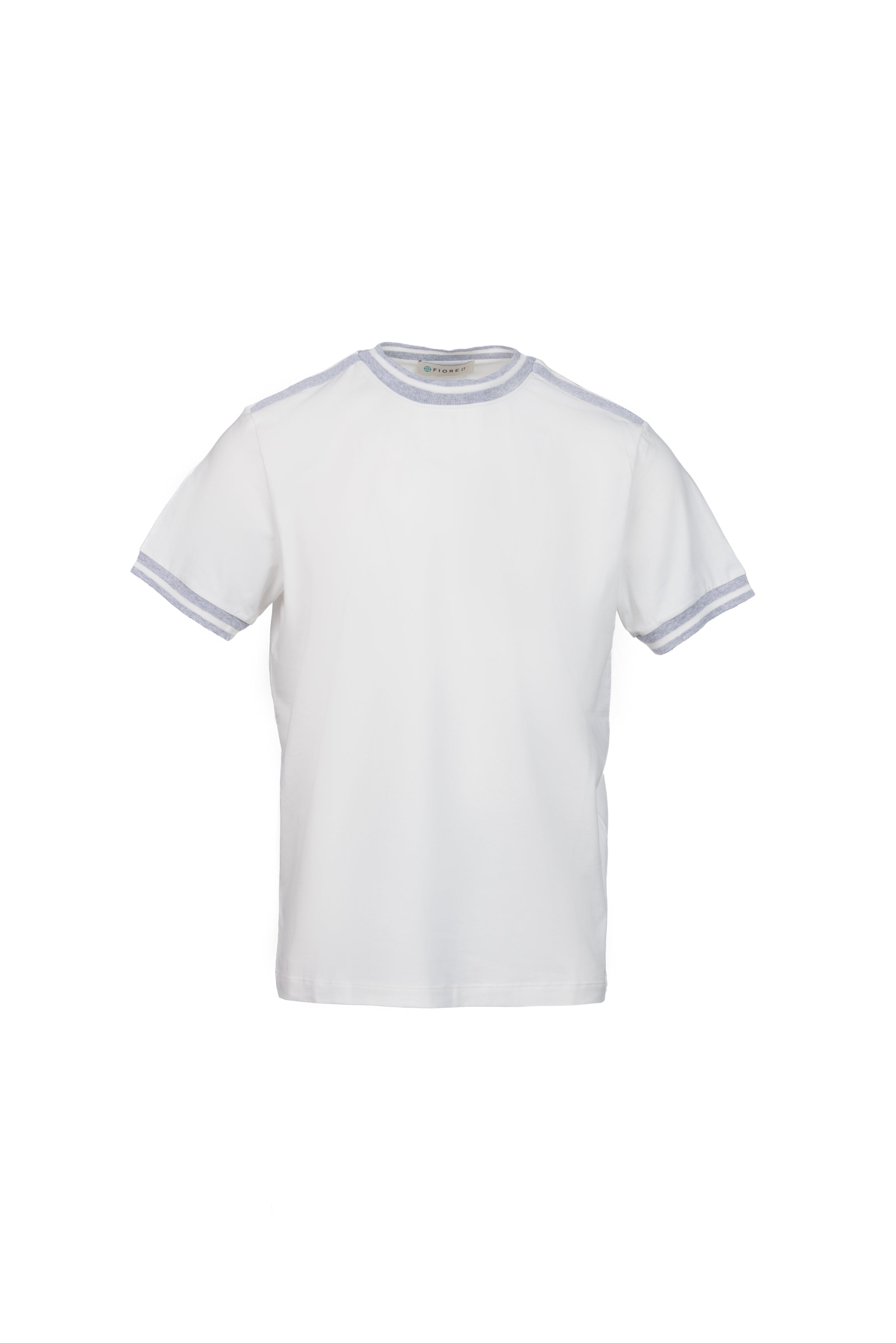 White ribbed cotton T-shirt