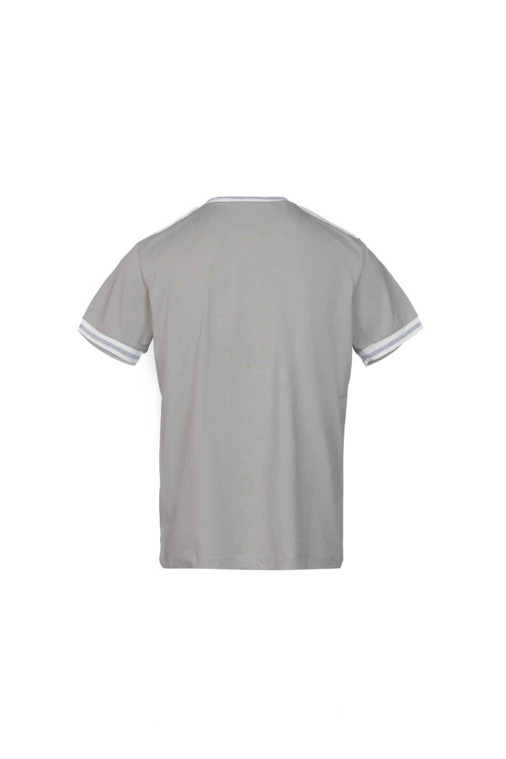 Cotton T-shirt with grey ribbing
