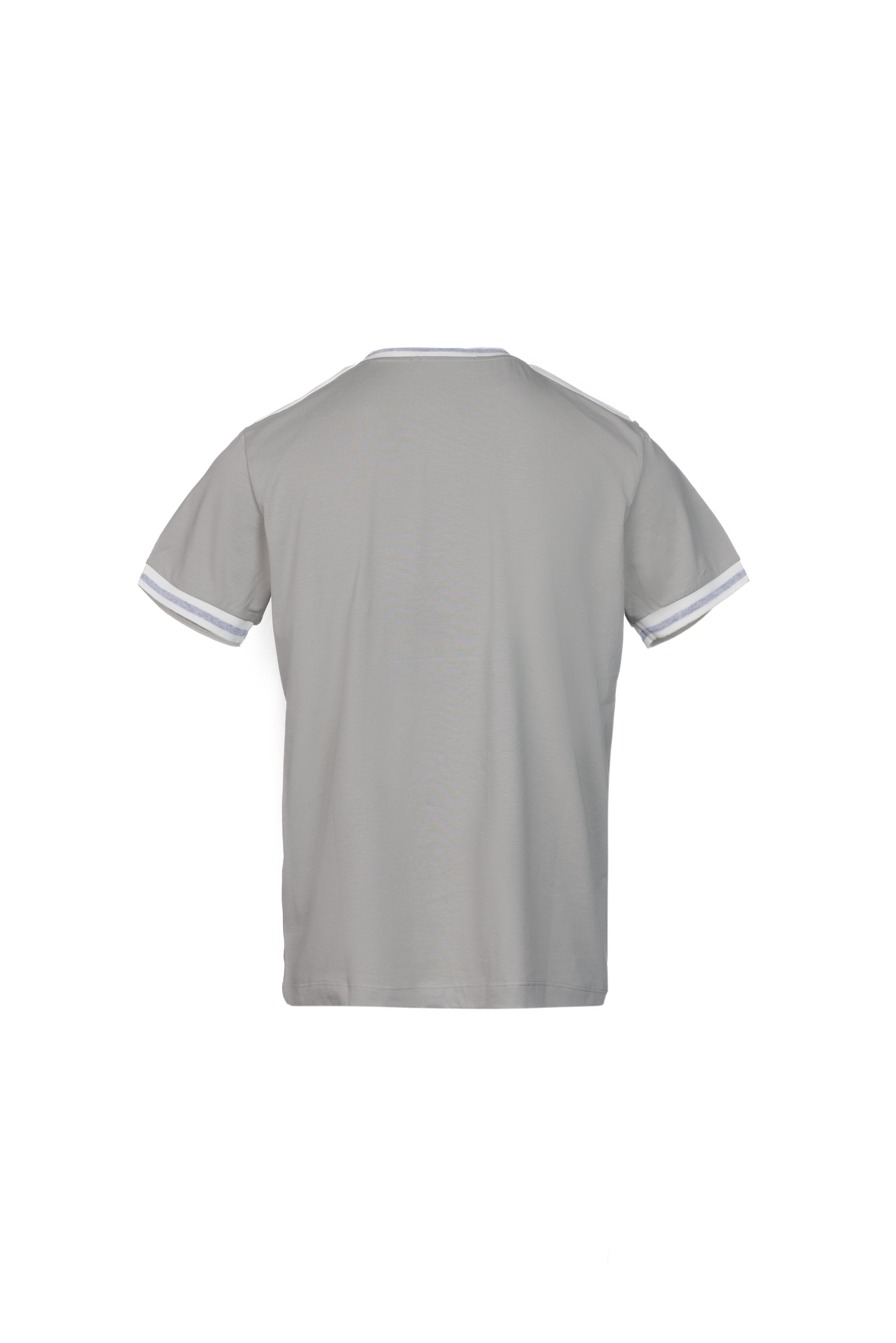 Cotton T-shirt with grey ribbing