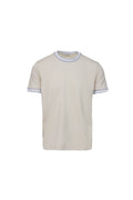 Cotton T-shirt with sand ribbing