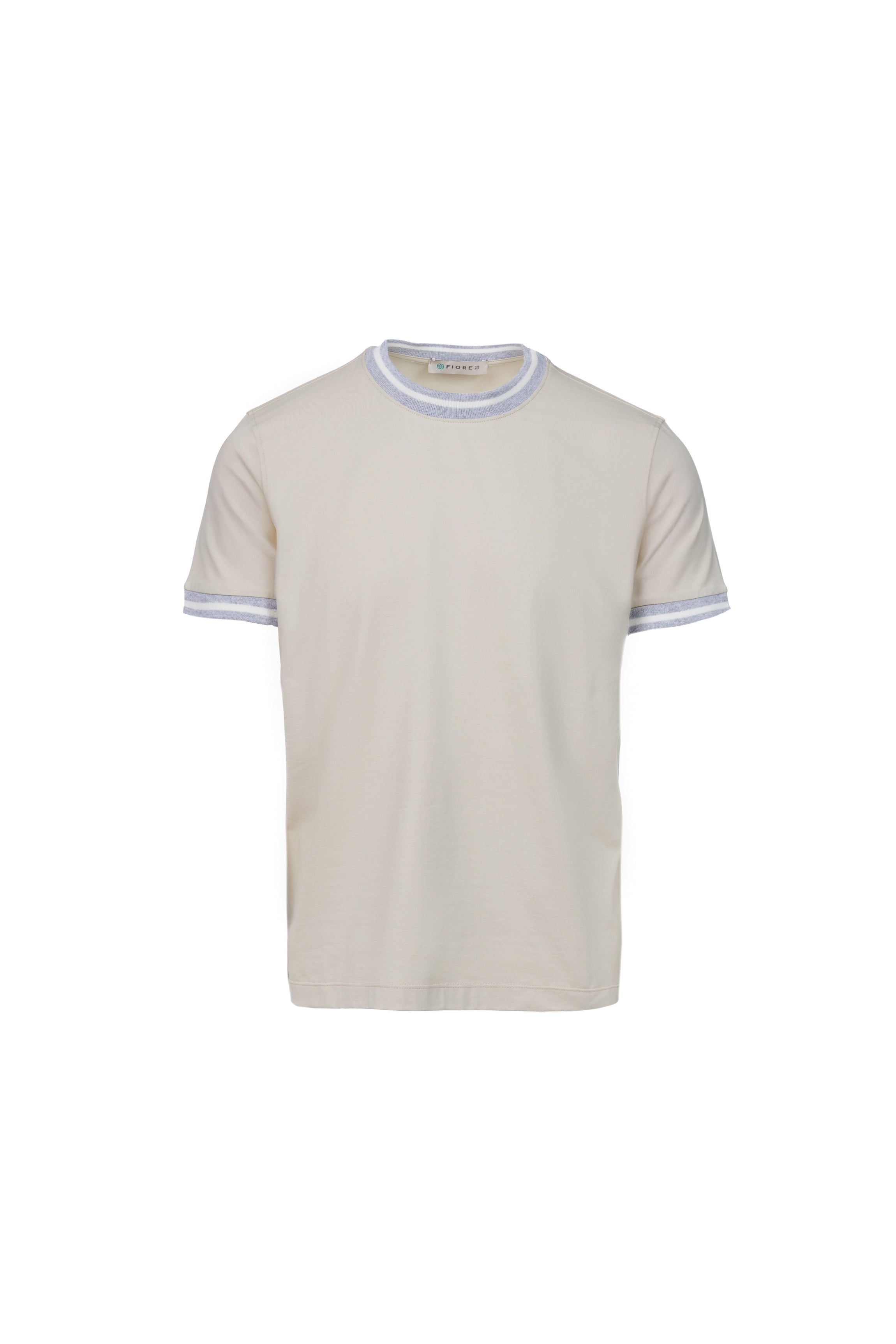 Cotton T-shirt with sand ribbing