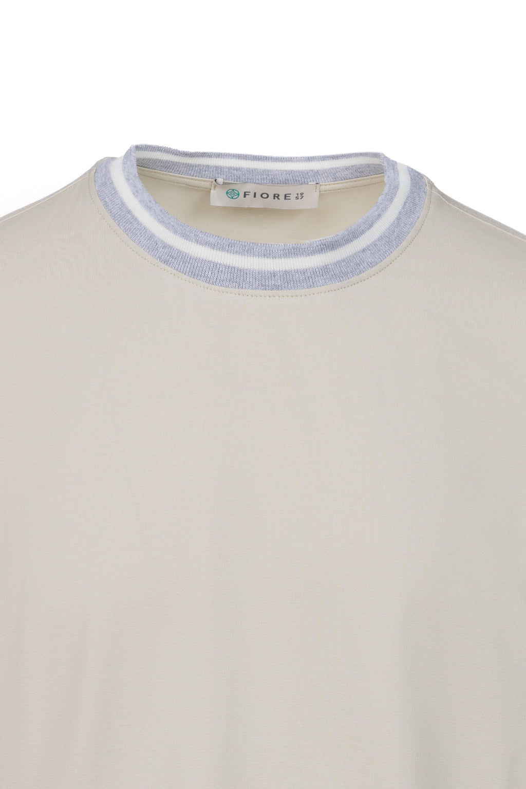 Cotton T-shirt with sand ribbing