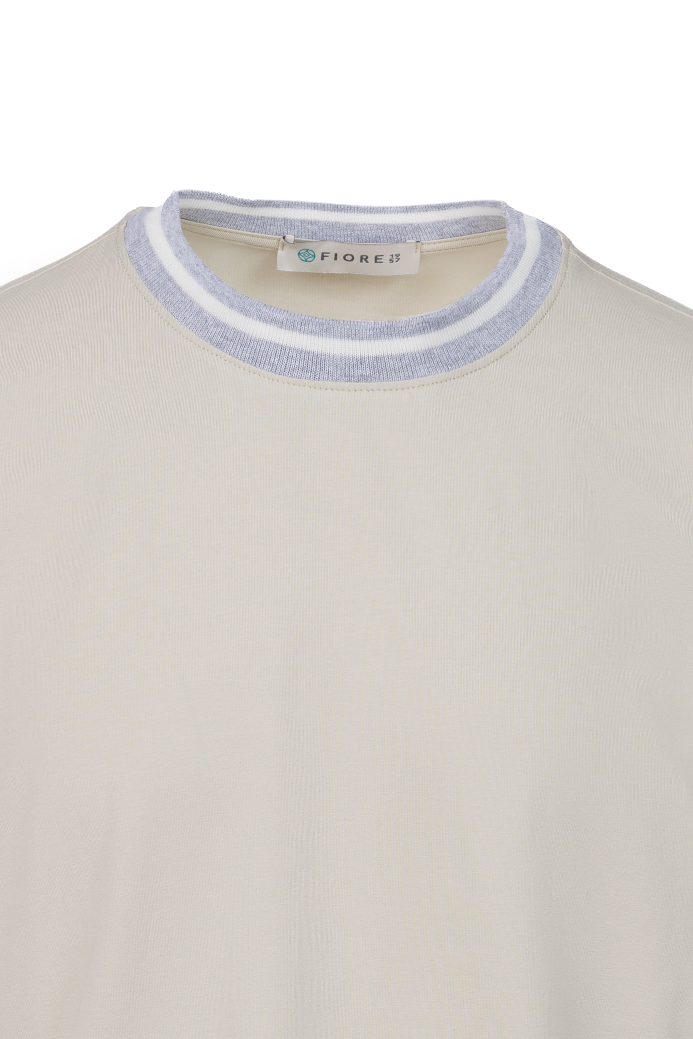 Cotton T-shirt with sand ribbing