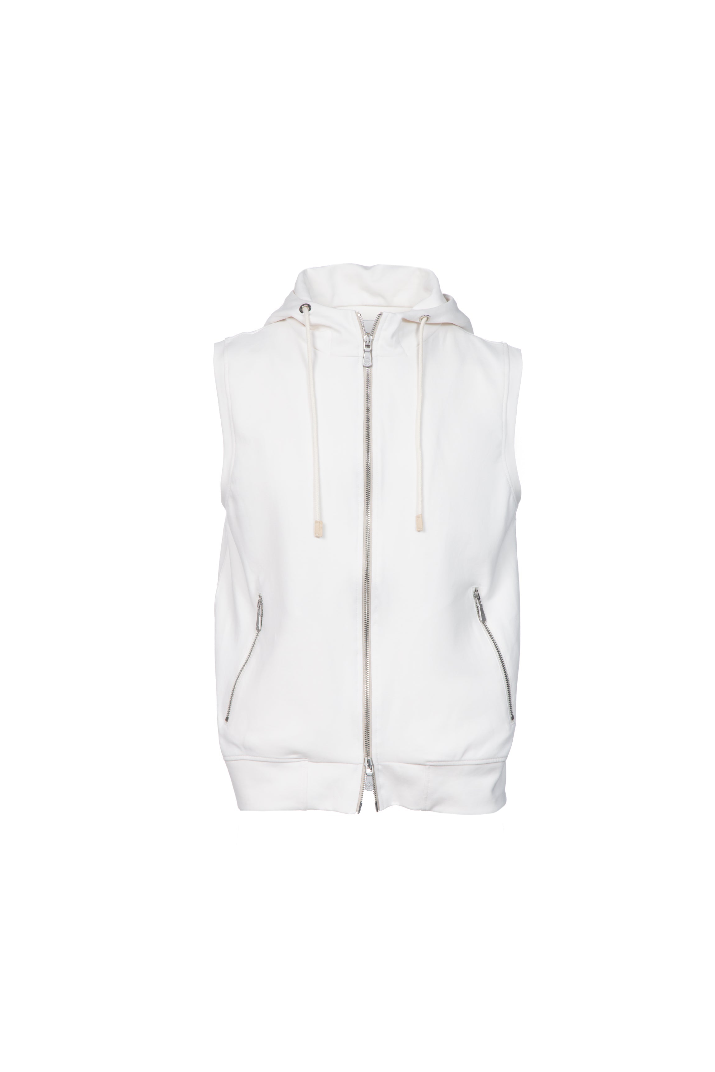 White cotton hooded vest