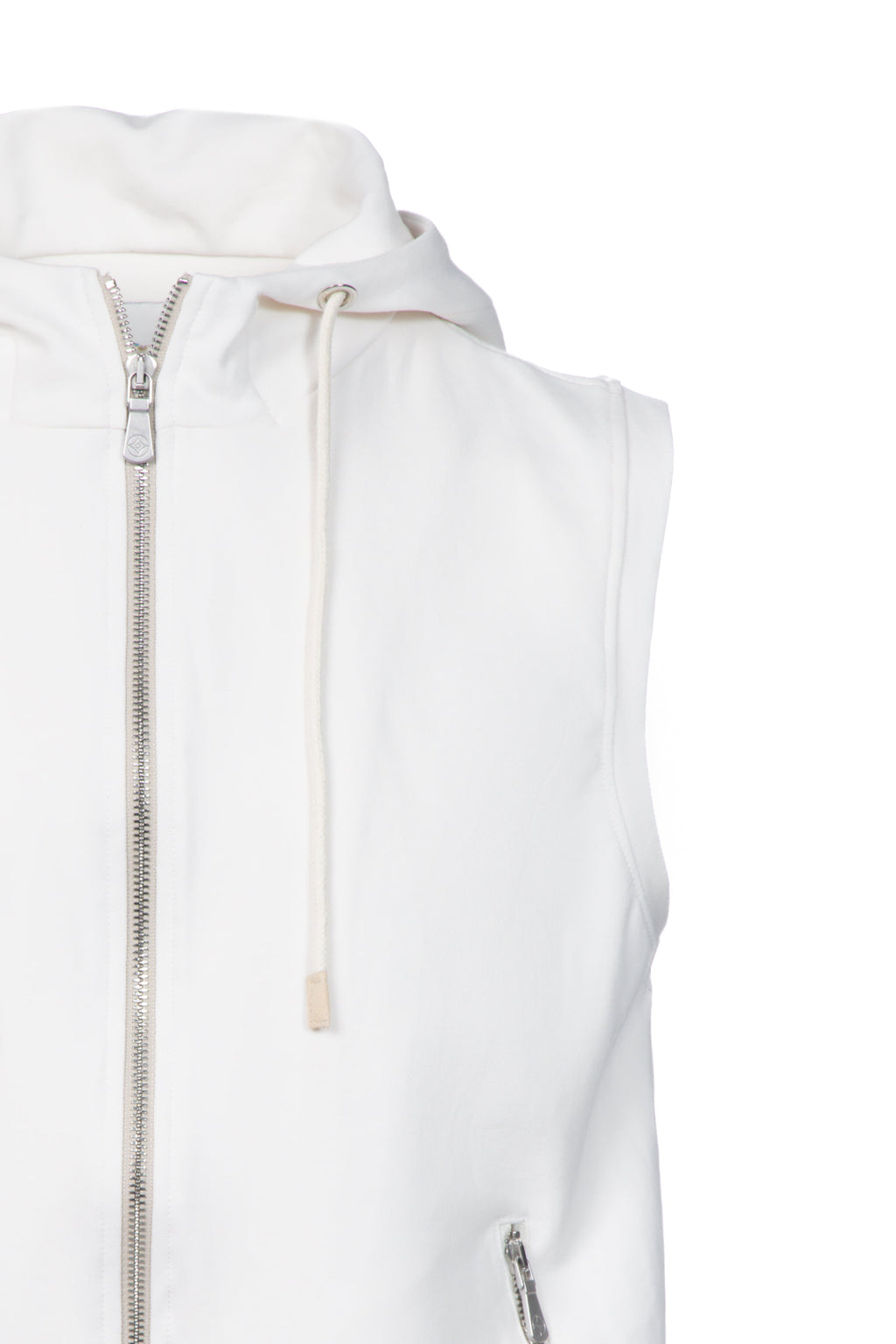 White cotton hooded vest
