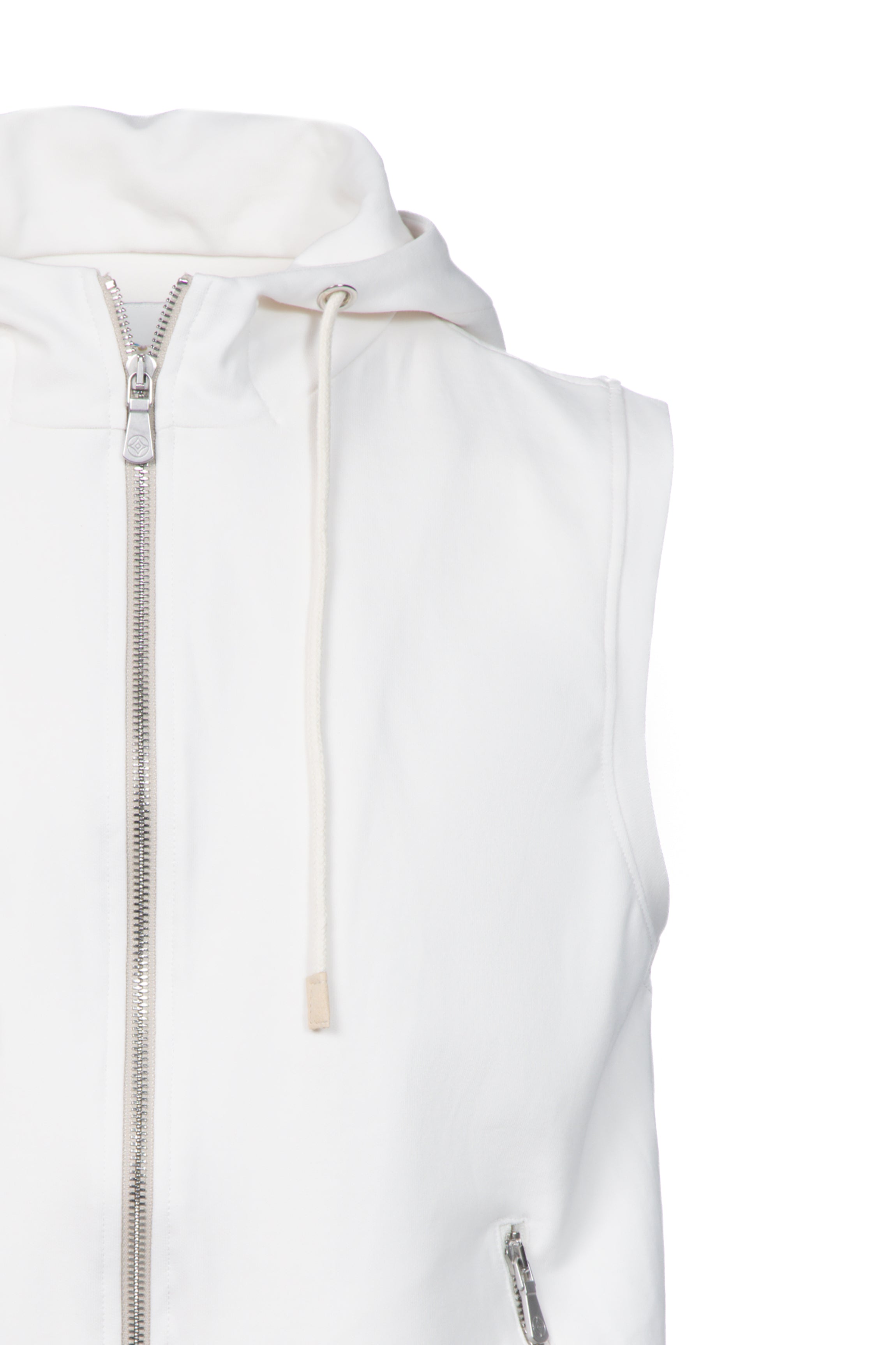 White cotton hooded vest