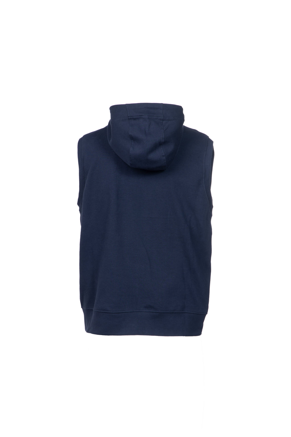 Blue cotton hooded gilet